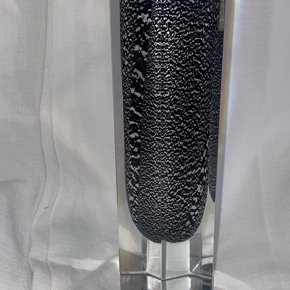 Signed Murano Italy ALESSANDRO MANDRUZZATO hexagon Silver Black Sommerso perfect - Picture 6 of 8